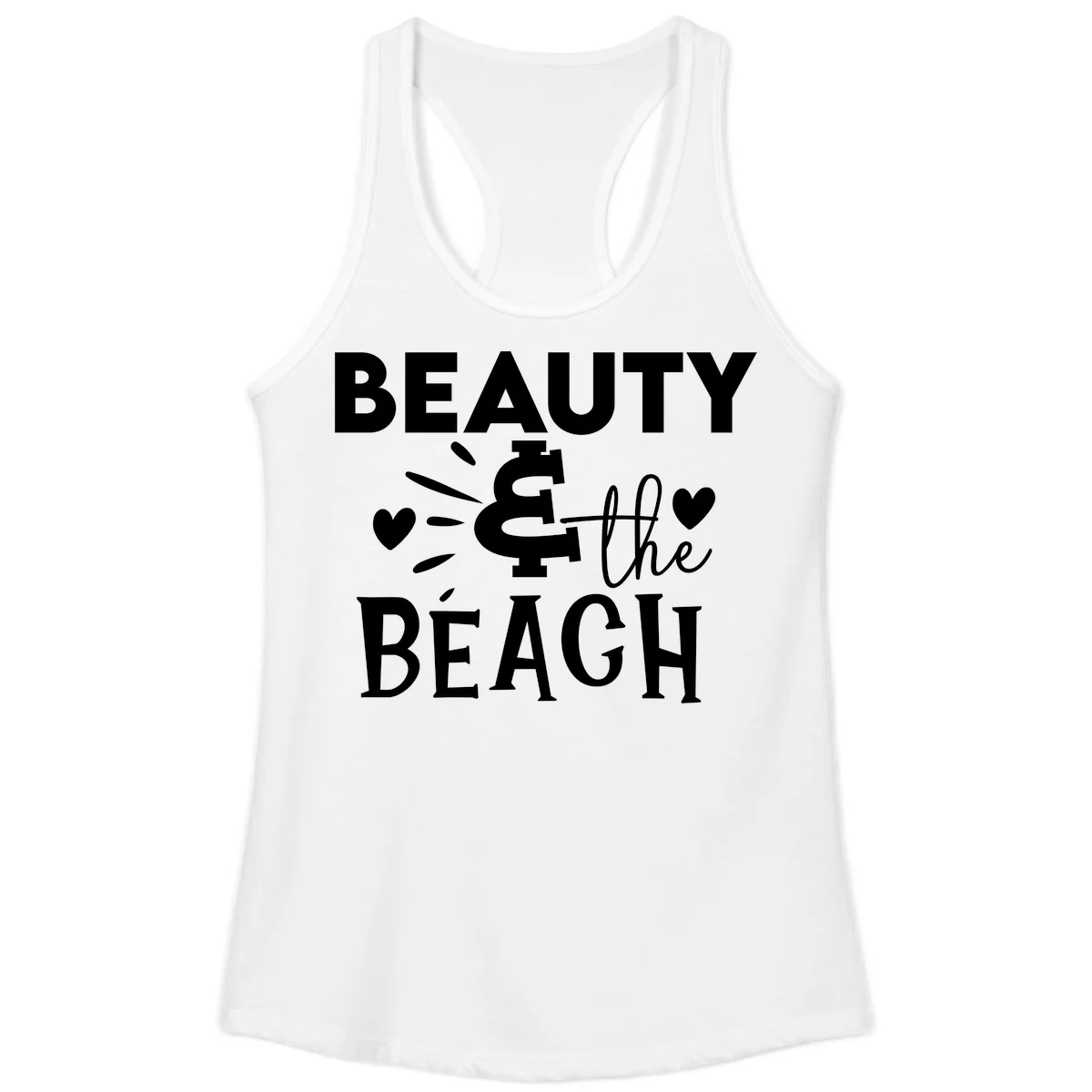 Beauty & The Beach Ladies Tank in White