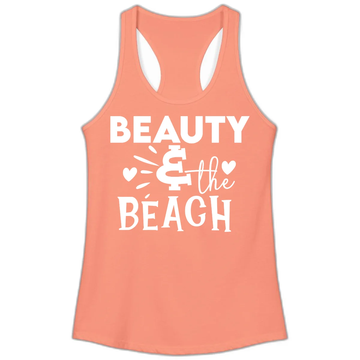 Beauty & The Beach Ladies Tank in Solid Light Orange