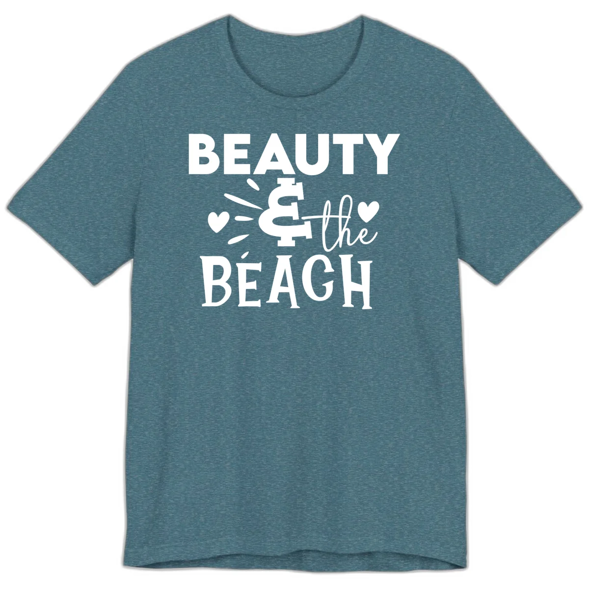 Beauty & The Beach Premium T-Shirt in Heather Deep Teal
