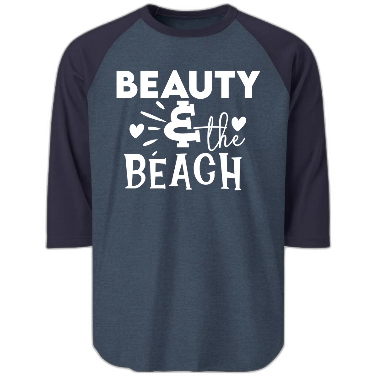 Beauty & The Beach Raglan 3/4 in Heather Denim Navy