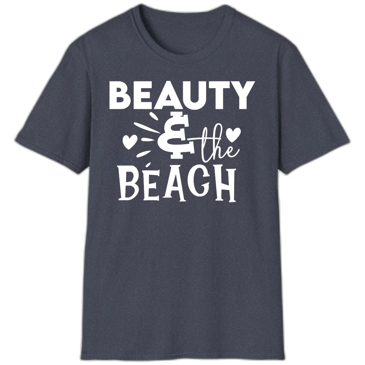 Beauty & The Beach T-Shirt in Heather Navy