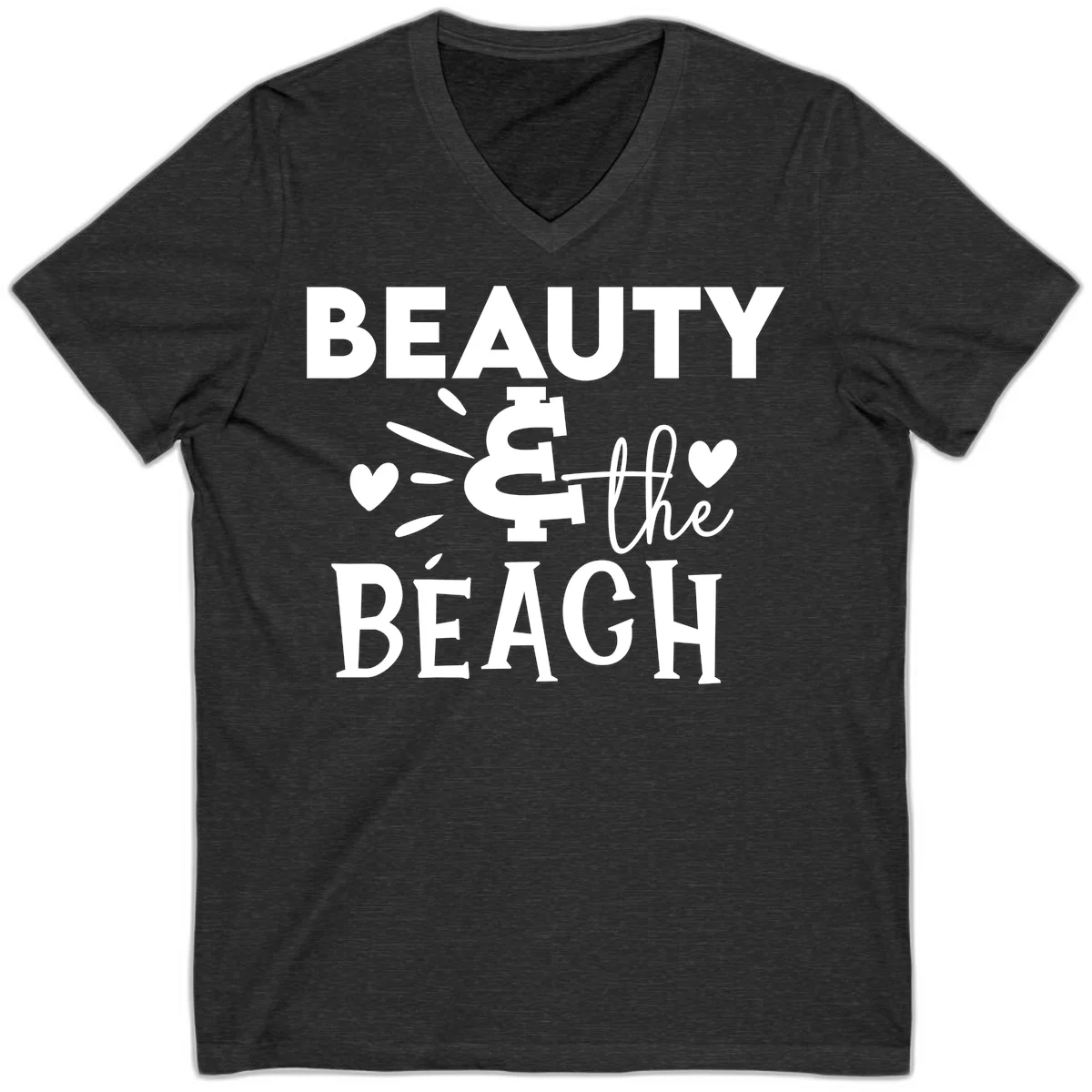 Beauty & The Beach V-Neck in Dark Grey Heather