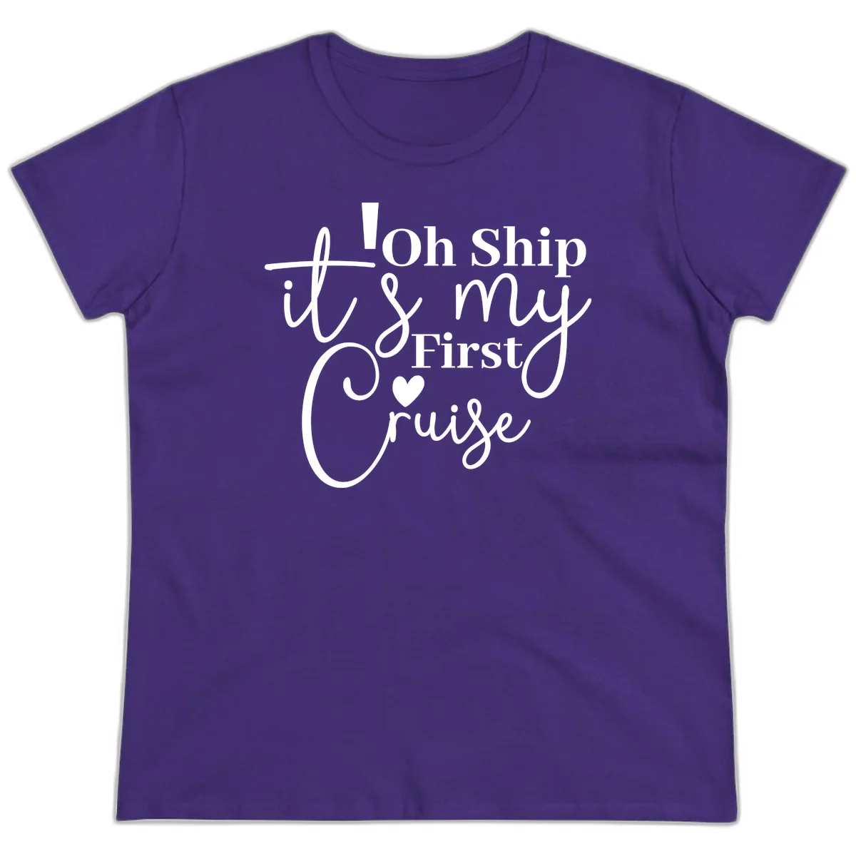 Oh Ship It's My First Cruise Ladies Tee in Purple