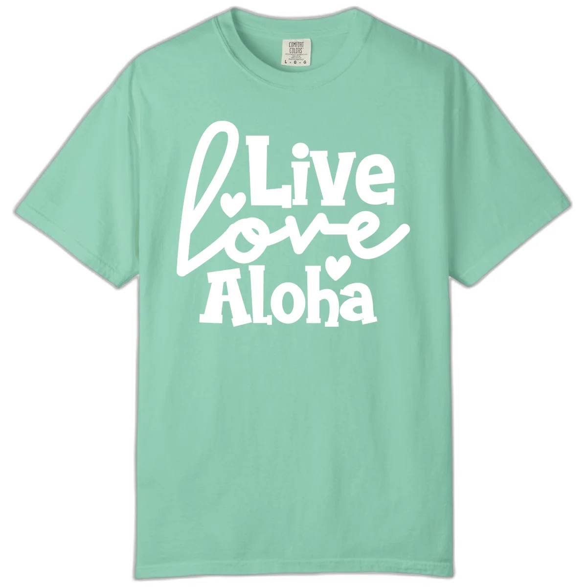 Live Love Aloha Comfort Colors Cruise Tee in Island Reef