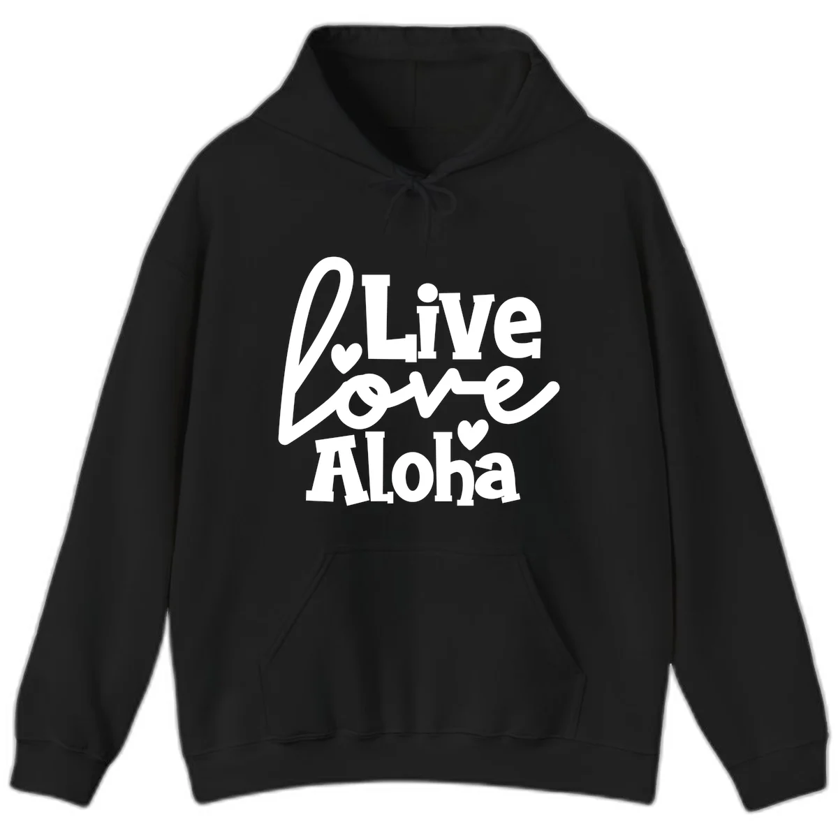 Live Love Aloha Tropical Island Cruise Hoodie in Black