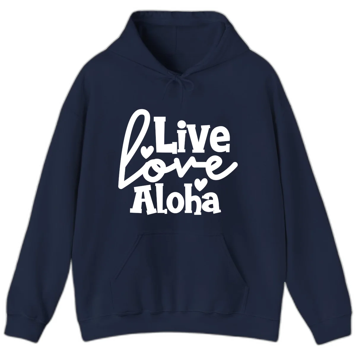 Live Love Aloha Tropical Island Cruise Hoodie in Navy