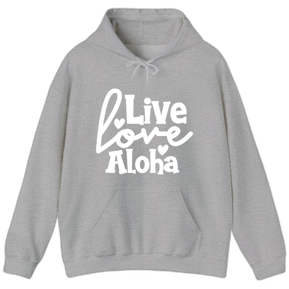 Live Love Aloha Tropical Island Cruise Hoodie in Sport Grey