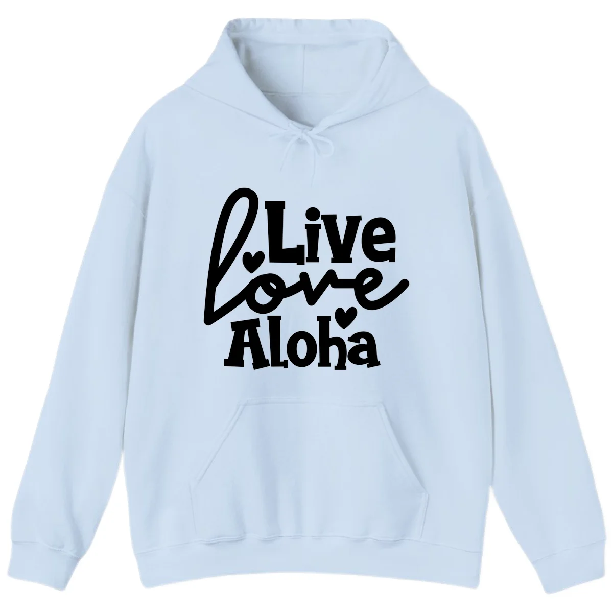 Live Love Aloha Tropical Island Cruise Hoodie in Light Blue