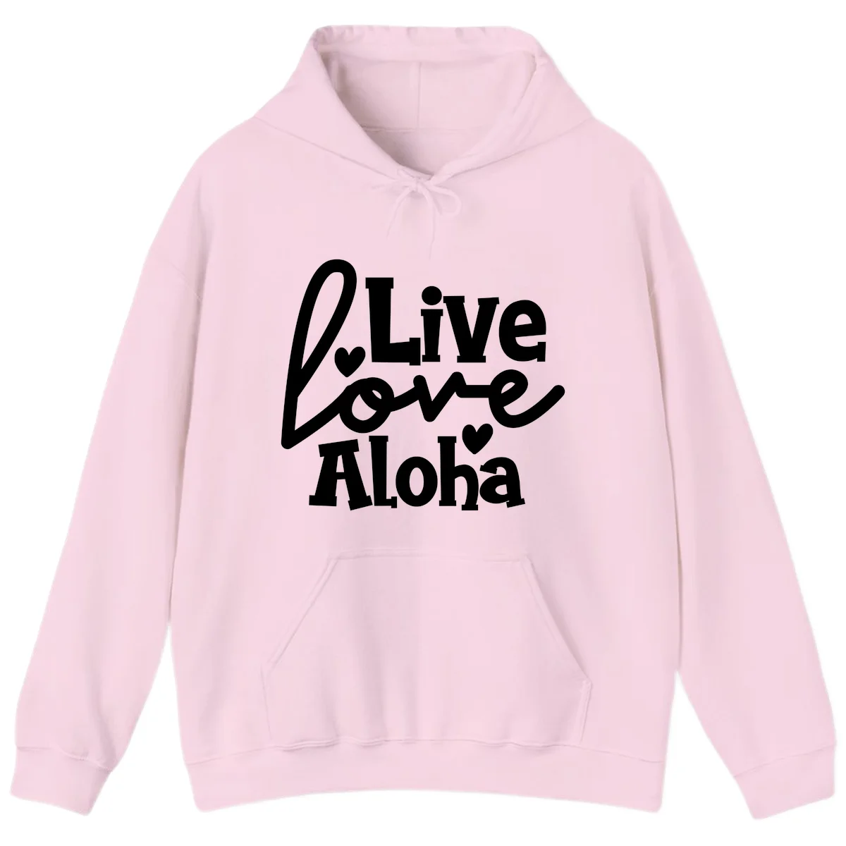 Live Love Aloha Tropical Island Cruise Hoodie in Light Pink