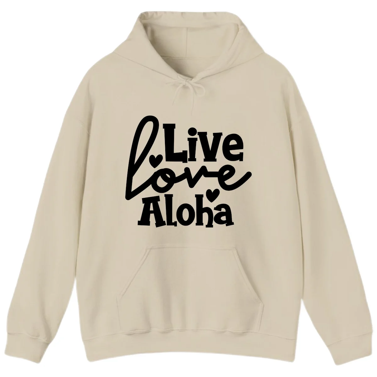 Live Love Aloha Tropical Island Cruise Hoodie in Sand