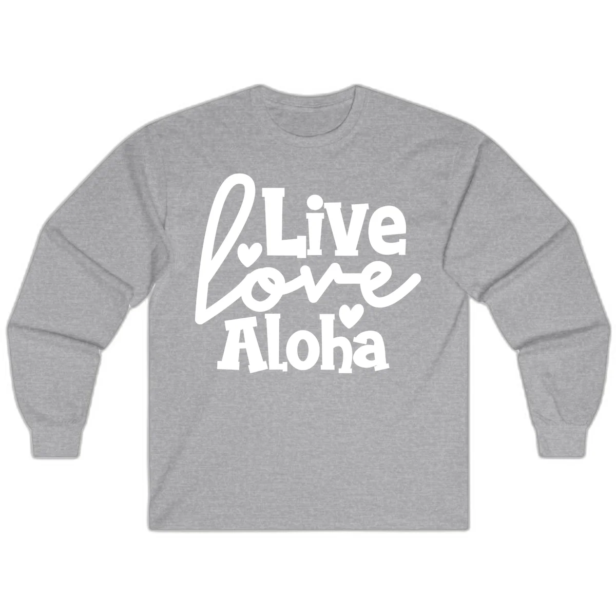 Live Love Aloha Island Cruise Long Sleeve Shirt in Sport Grey