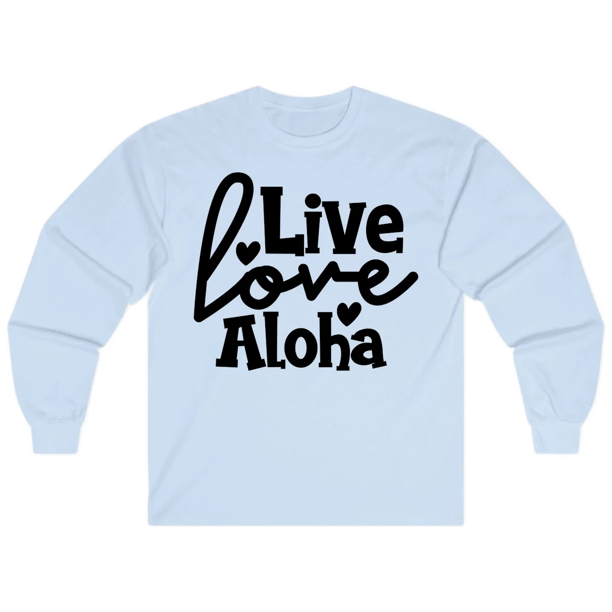Live Love Aloha Island Cruise Long Sleeve Shirt in Light Blue