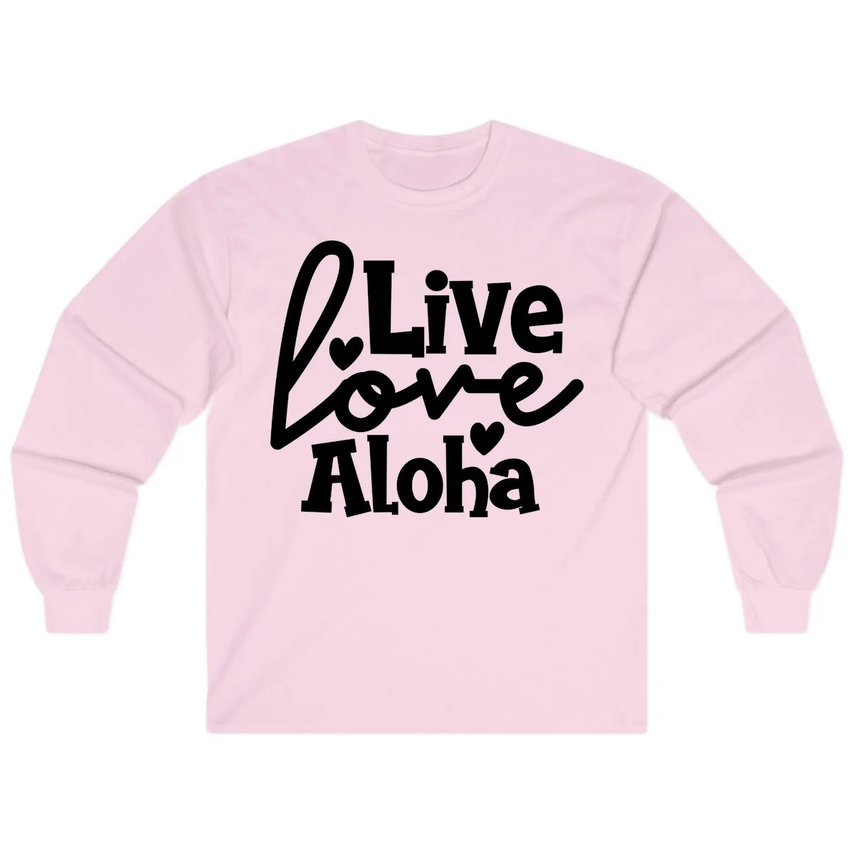 Live Love Aloha Island Cruise Long Sleeve Shirt in Light Pink