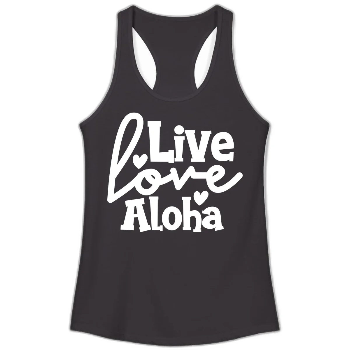 Live Love Aloha Ladies Cruise Tank Top in Black