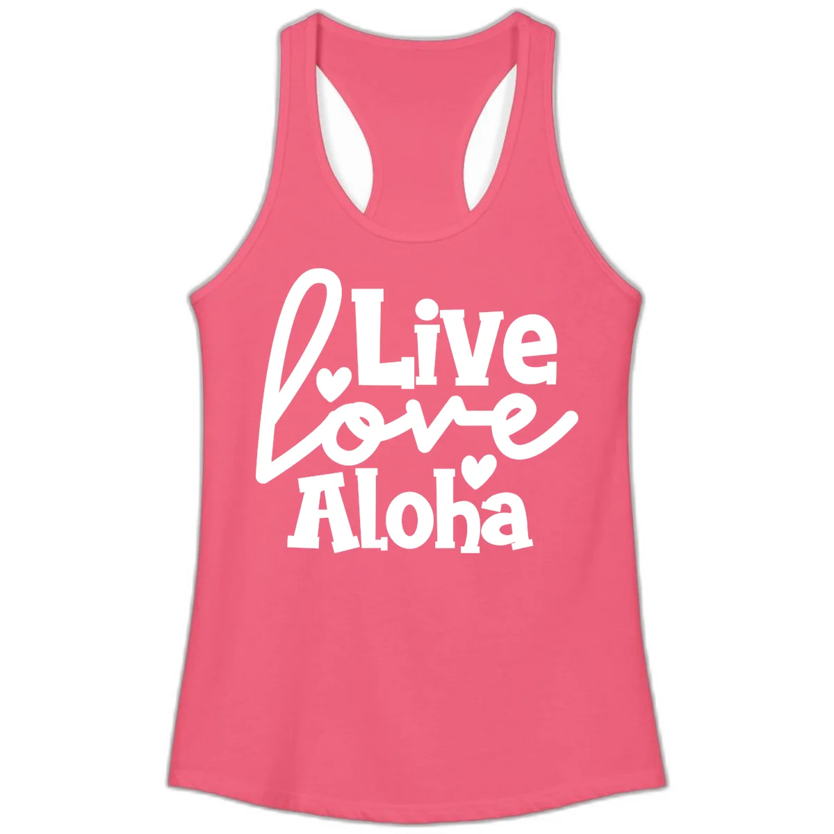 Live Love Aloha Ladies Cruise Tank Top in Hot Pink