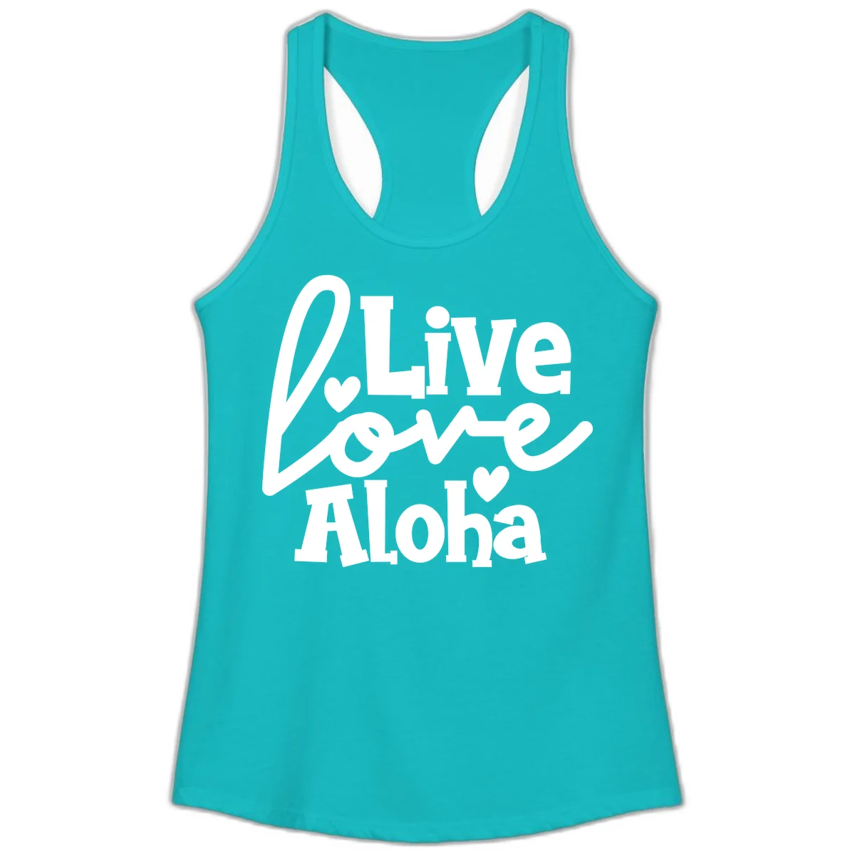 Live Love Aloha Ladies Cruise Tank Top in Tahiti Blue