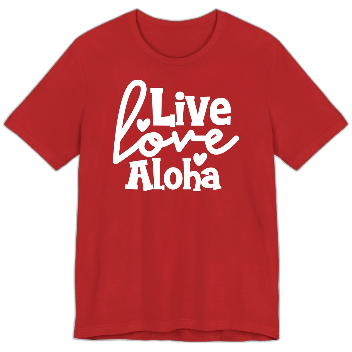 Live Love Aloha Premium Island Cruise Tee in Red