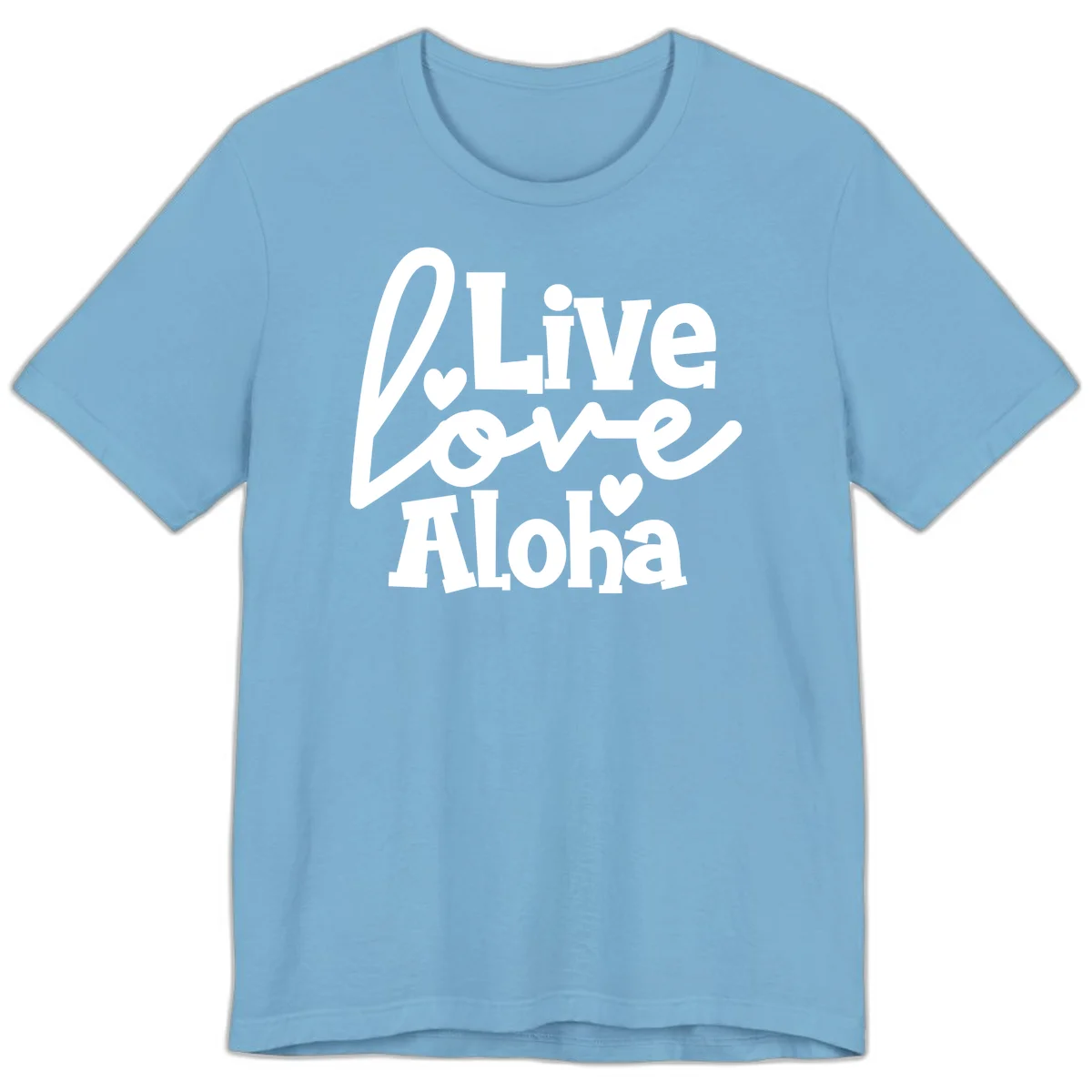 Live Love Aloha Premium Island Cruise Tee in Ocean Blue