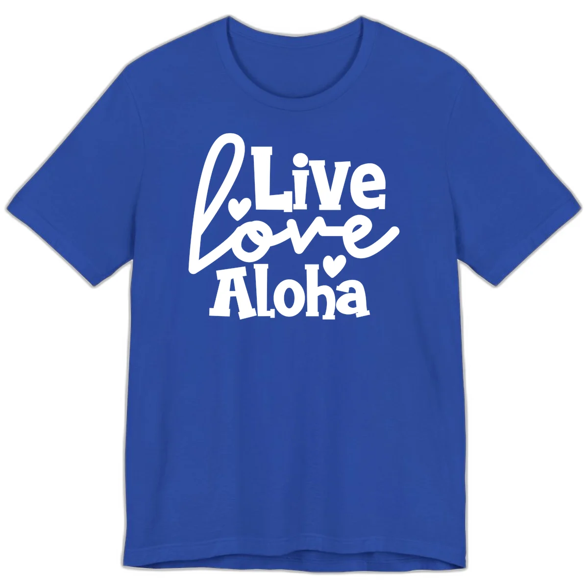 Live Love Aloha Premium Island Cruise Tee in True Royal
