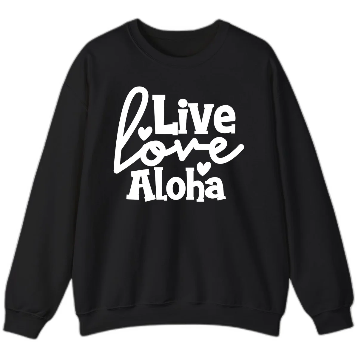 Live Love Aloha Island Cruise Sweatshirt in Black