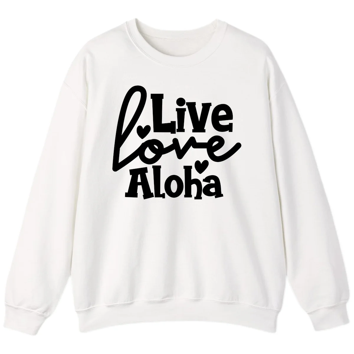 Live Love Aloha Island Cruise Sweatshirt in White