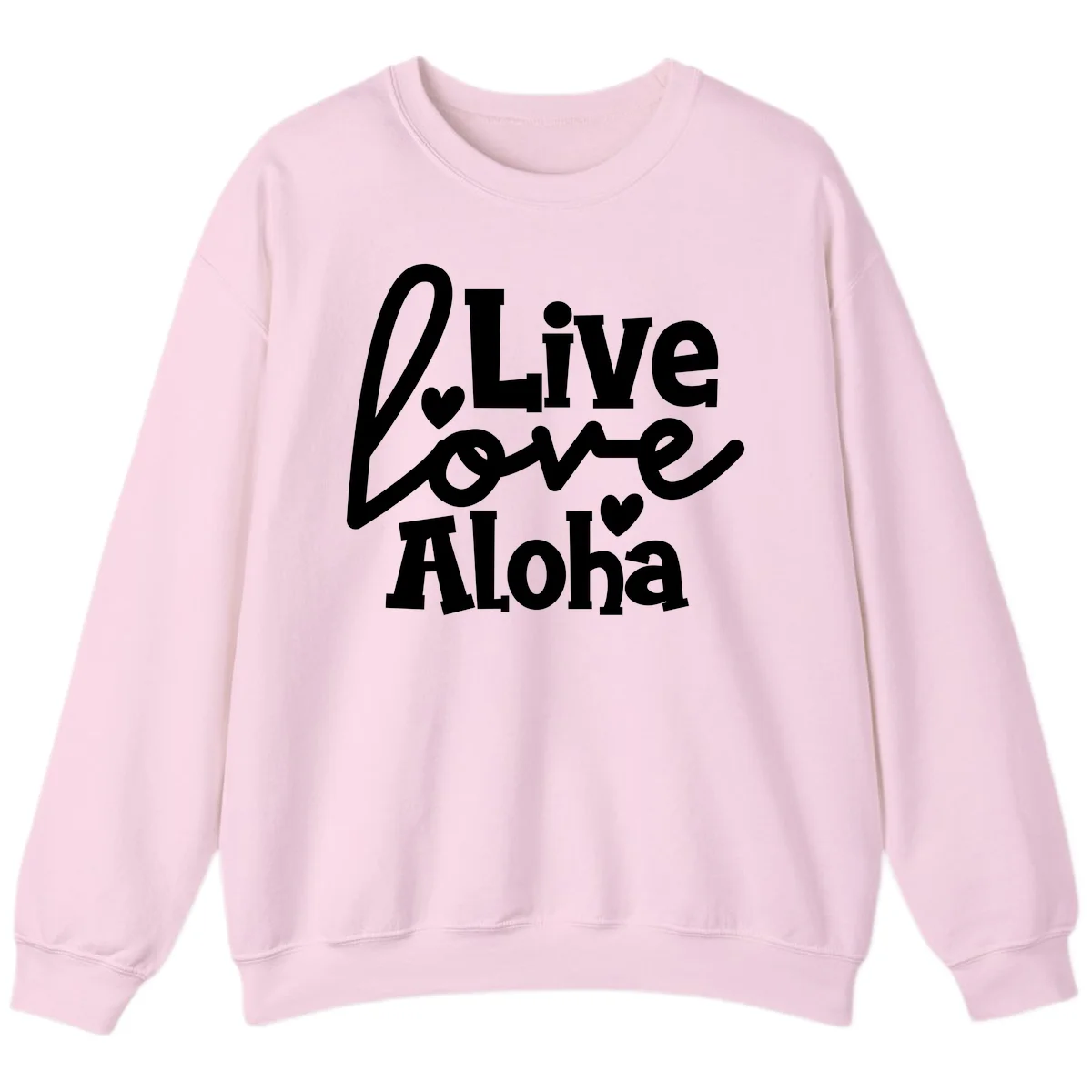 Live Love Aloha Island Cruise Sweatshirt in Light Pink