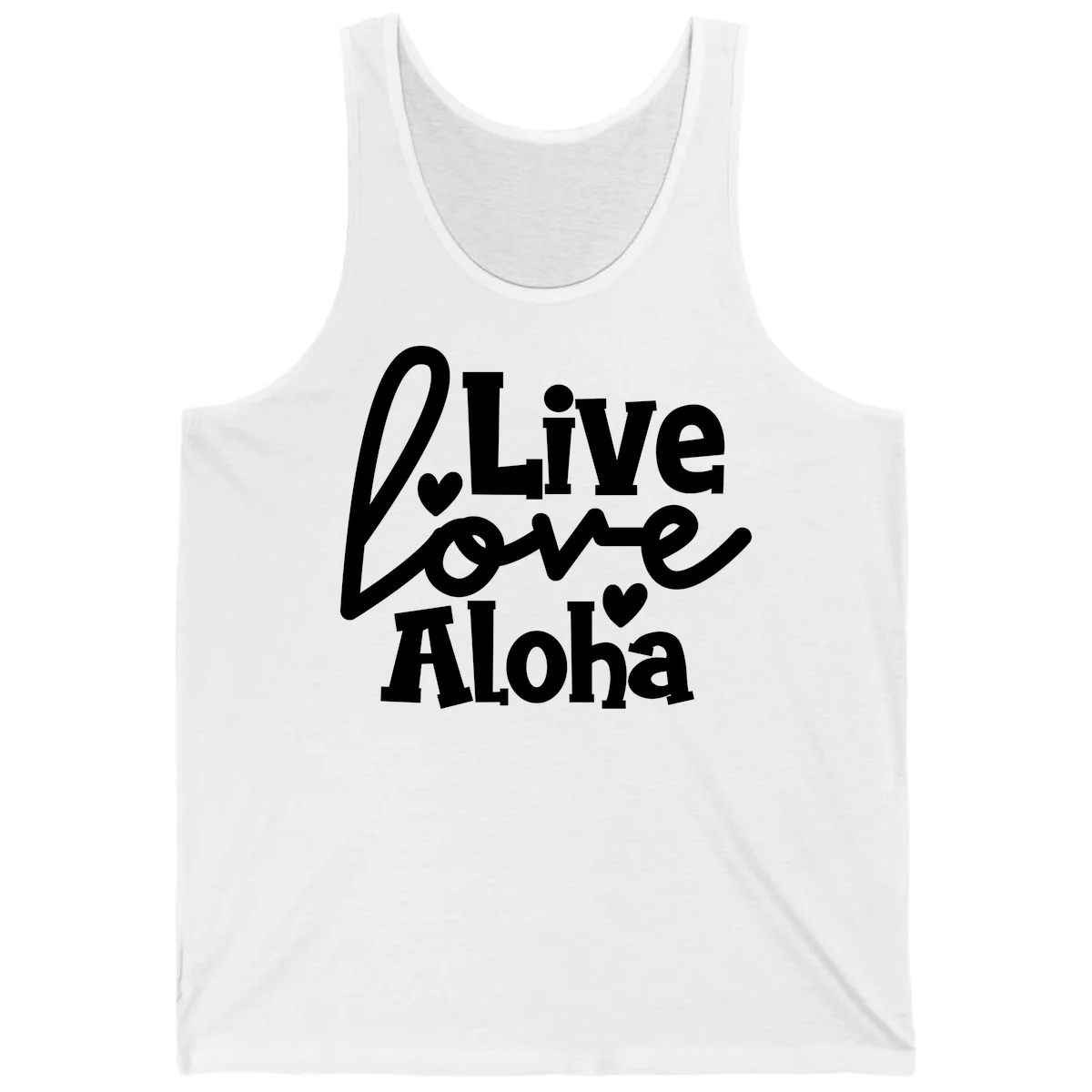 Live Love Aloha Island Vibes Cruise Tank Top in White