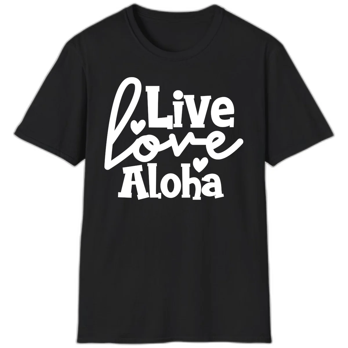 Live Love Aloha Island Vibes Cruise T-Shirt in Black