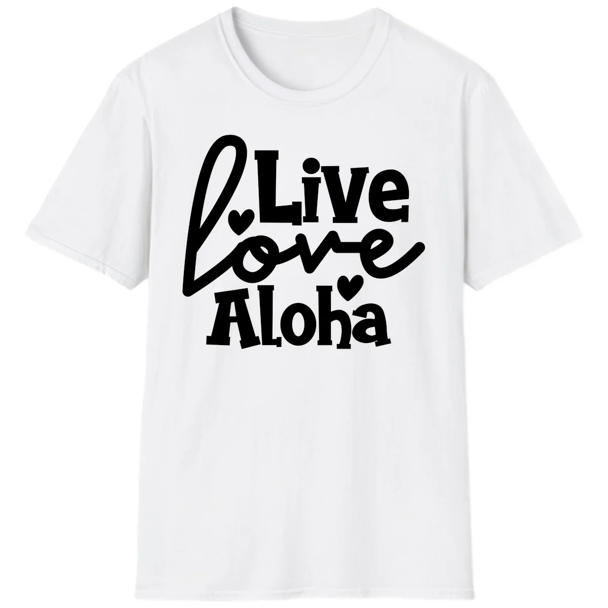 Live Love Aloha Island Vibes Cruise T-Shirt in White