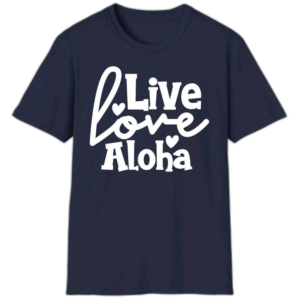Live Love Aloha Island Vibes Cruise T-Shirt in Navy