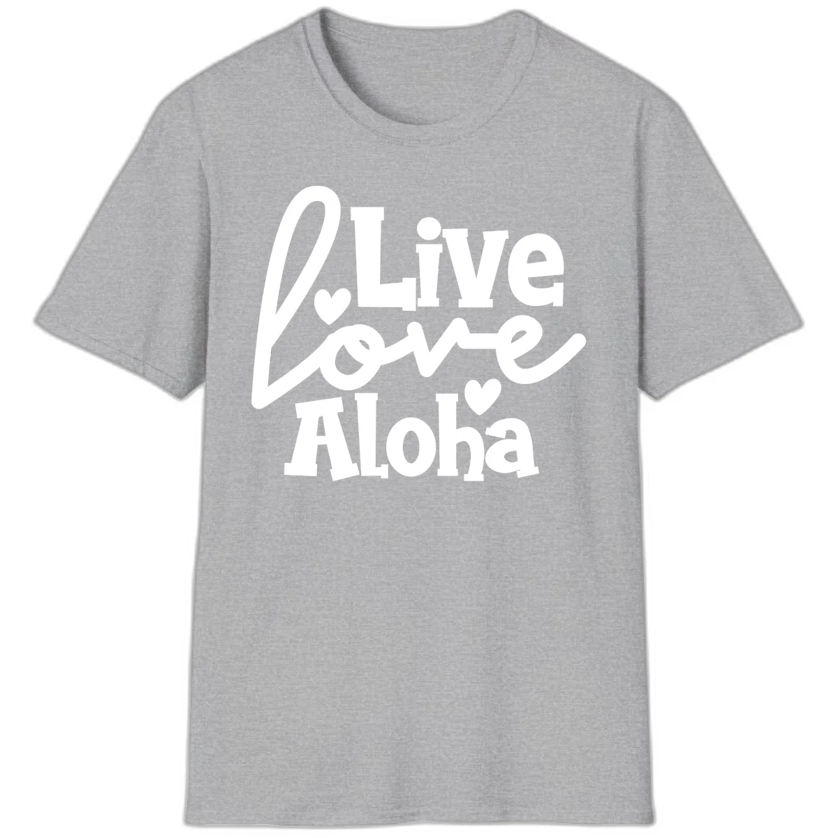 Live Love Aloha Island Vibes Cruise T-Shirt in Sport Grey