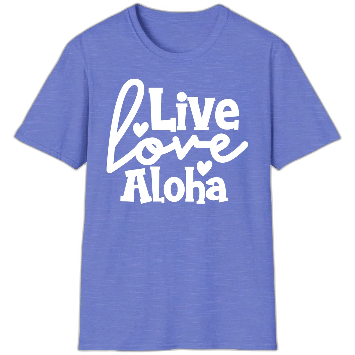 Live Love Aloha Island Vibes Cruise T-Shirt in Heather Royal