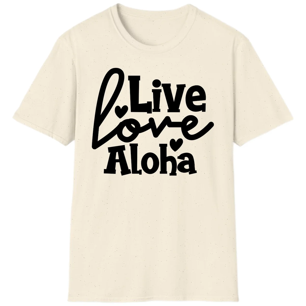 Live Love Aloha Island Vibes Cruise T-Shirt in Natural