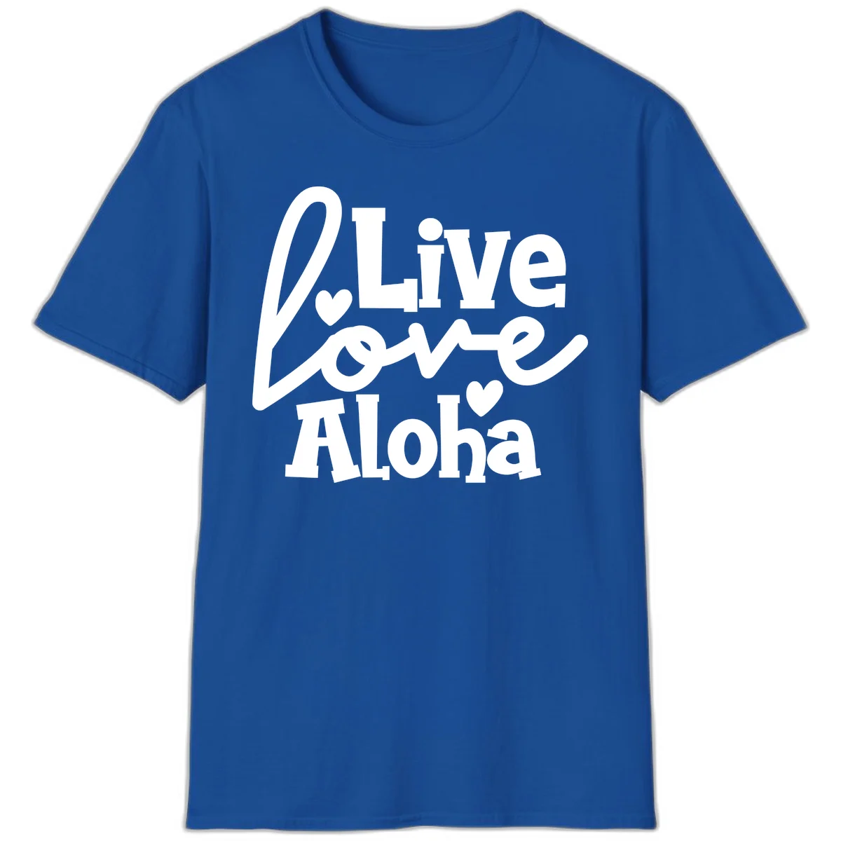 Live Love Aloha Island Vibes Cruise T-Shirt in Royal
