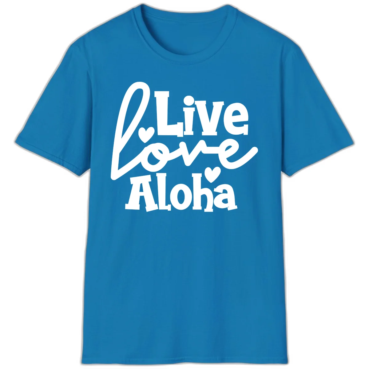 Live Love Aloha Island Vibes Cruise T-Shirt in Sapphire