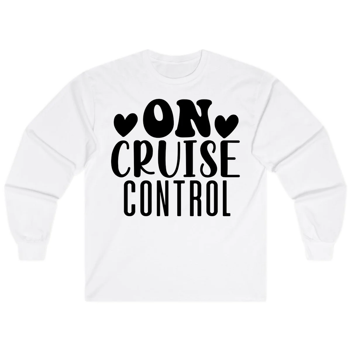 On Cruise Control Long Sleeve Vacation Tee in White