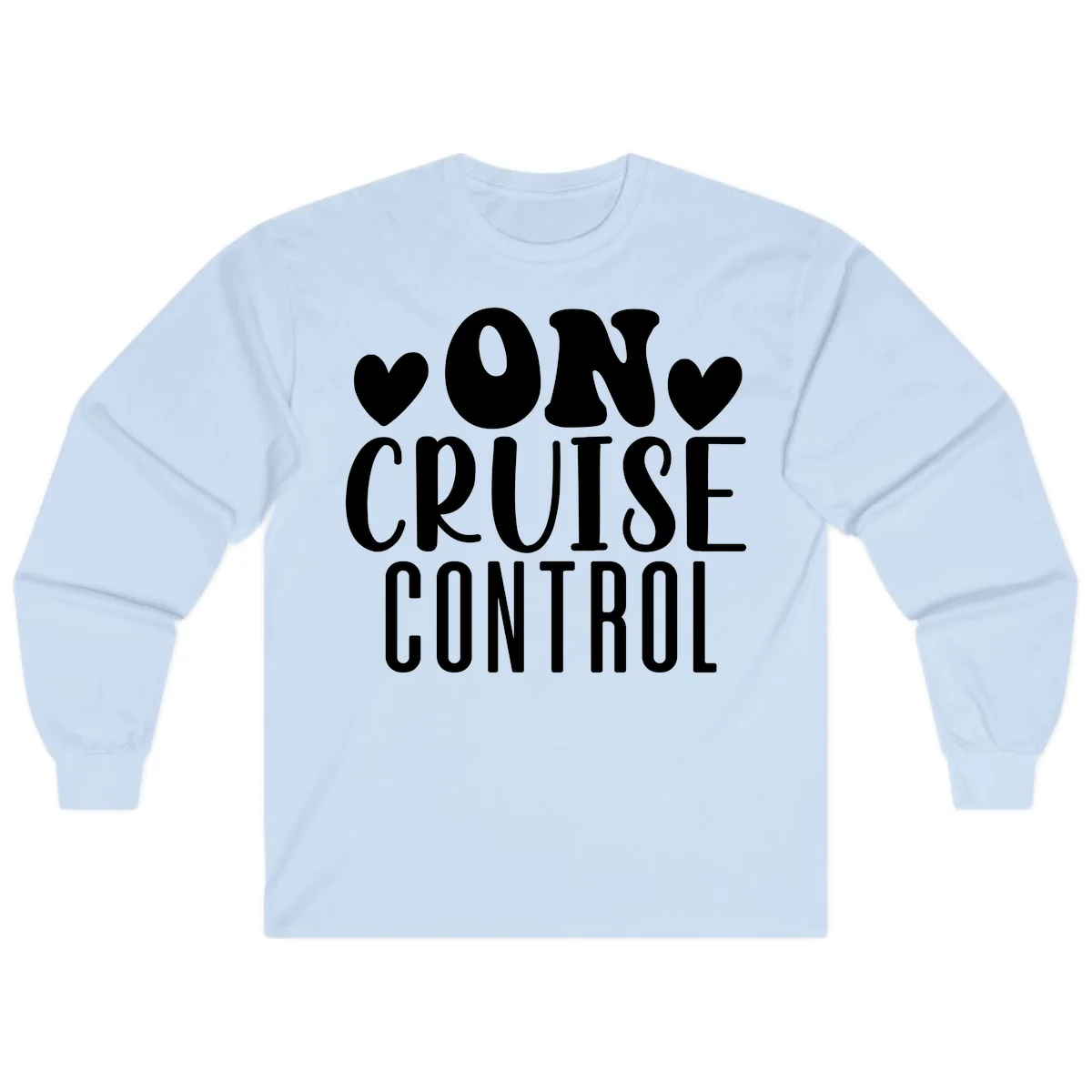 On Cruise Control Long Sleeve Vacation Tee in Light Blue