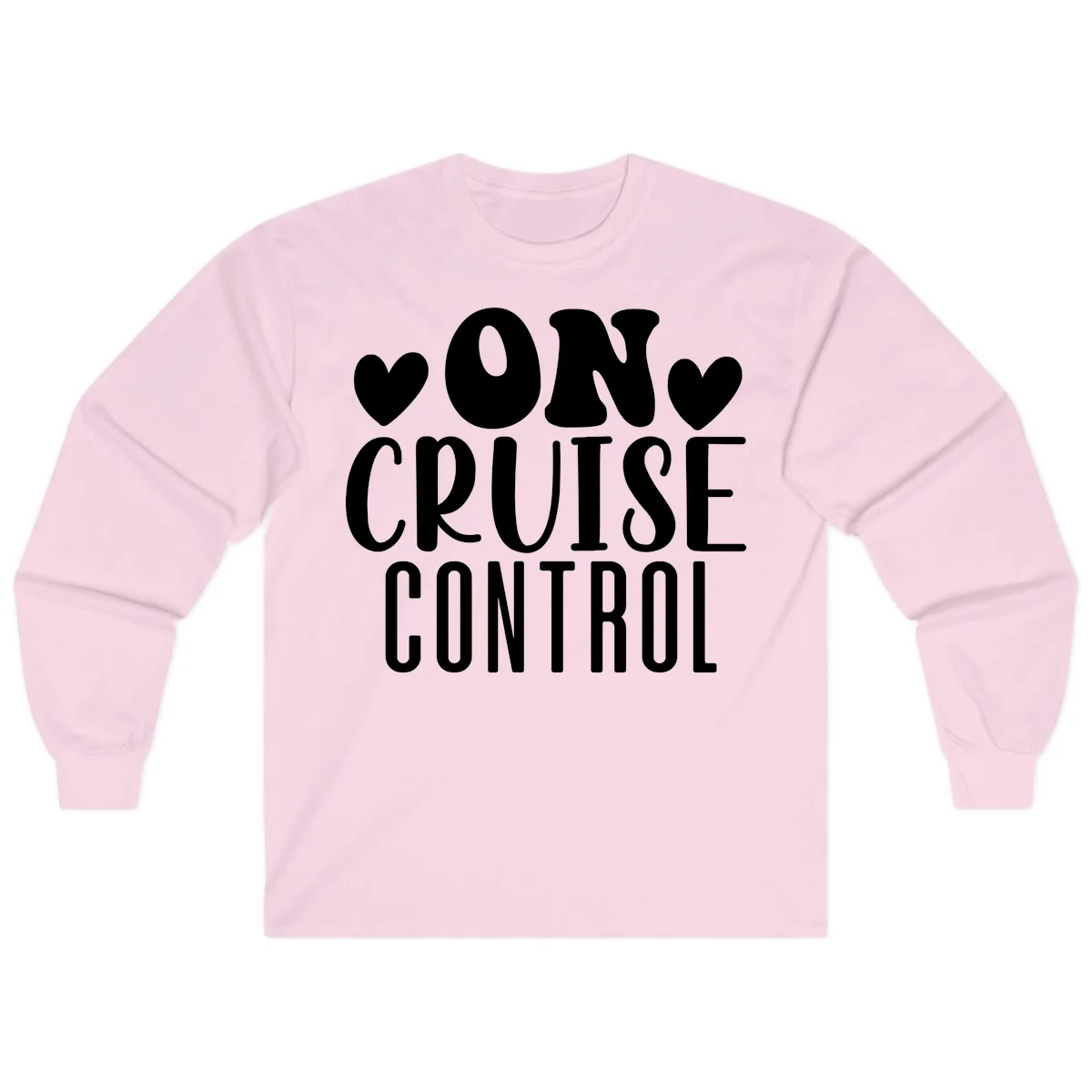 On Cruise Control Long Sleeve Vacation Tee in Light Pink