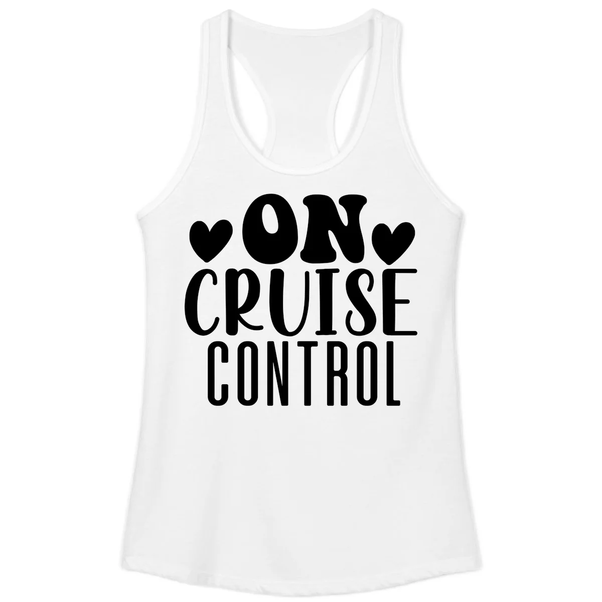 On Cruise Control Ladies Racerback Tank in White