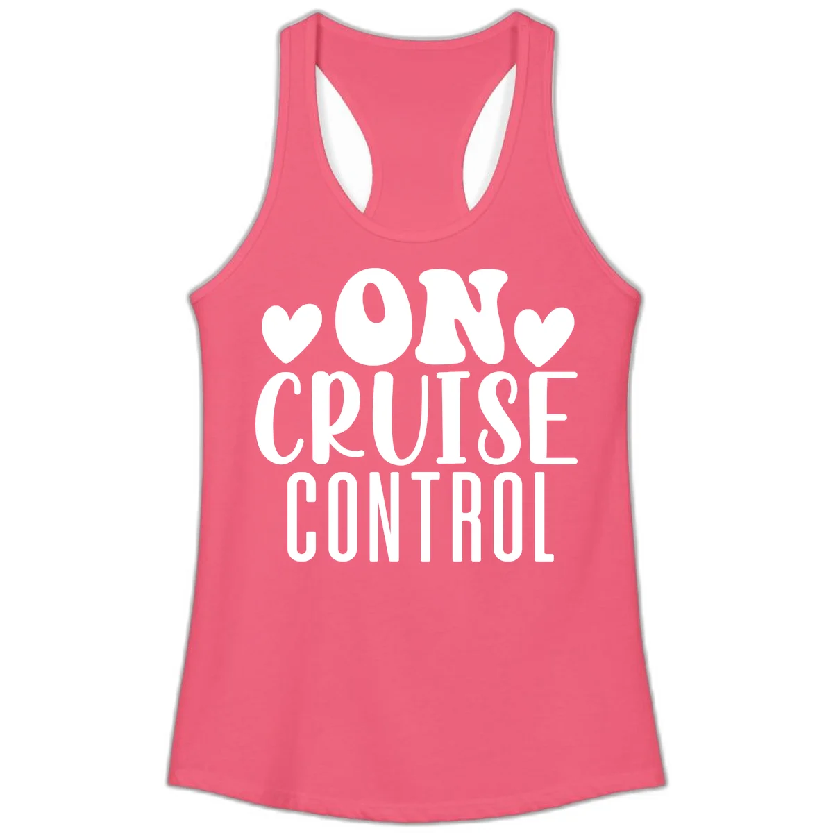On Cruise Control Ladies Racerback Tank in Hot Pink