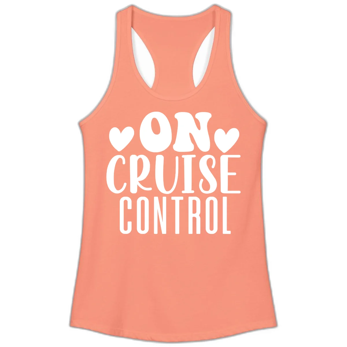 On Cruise Control Ladies Racerback Tank in Solid Light Orange