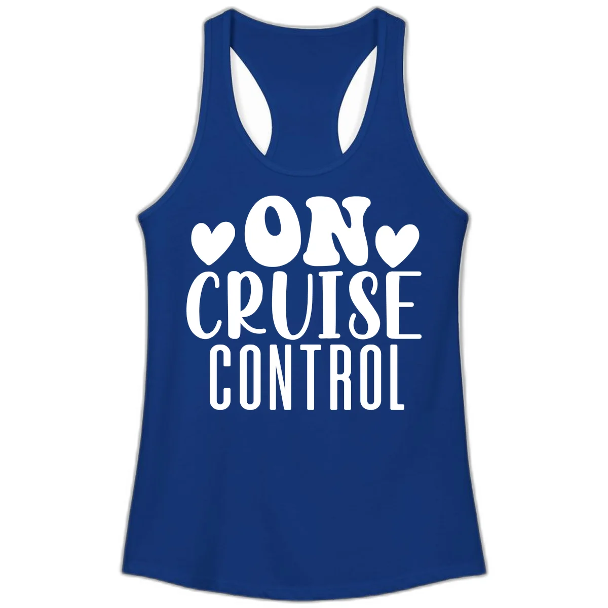 On Cruise Control Ladies Racerback Tank in Solid Royal