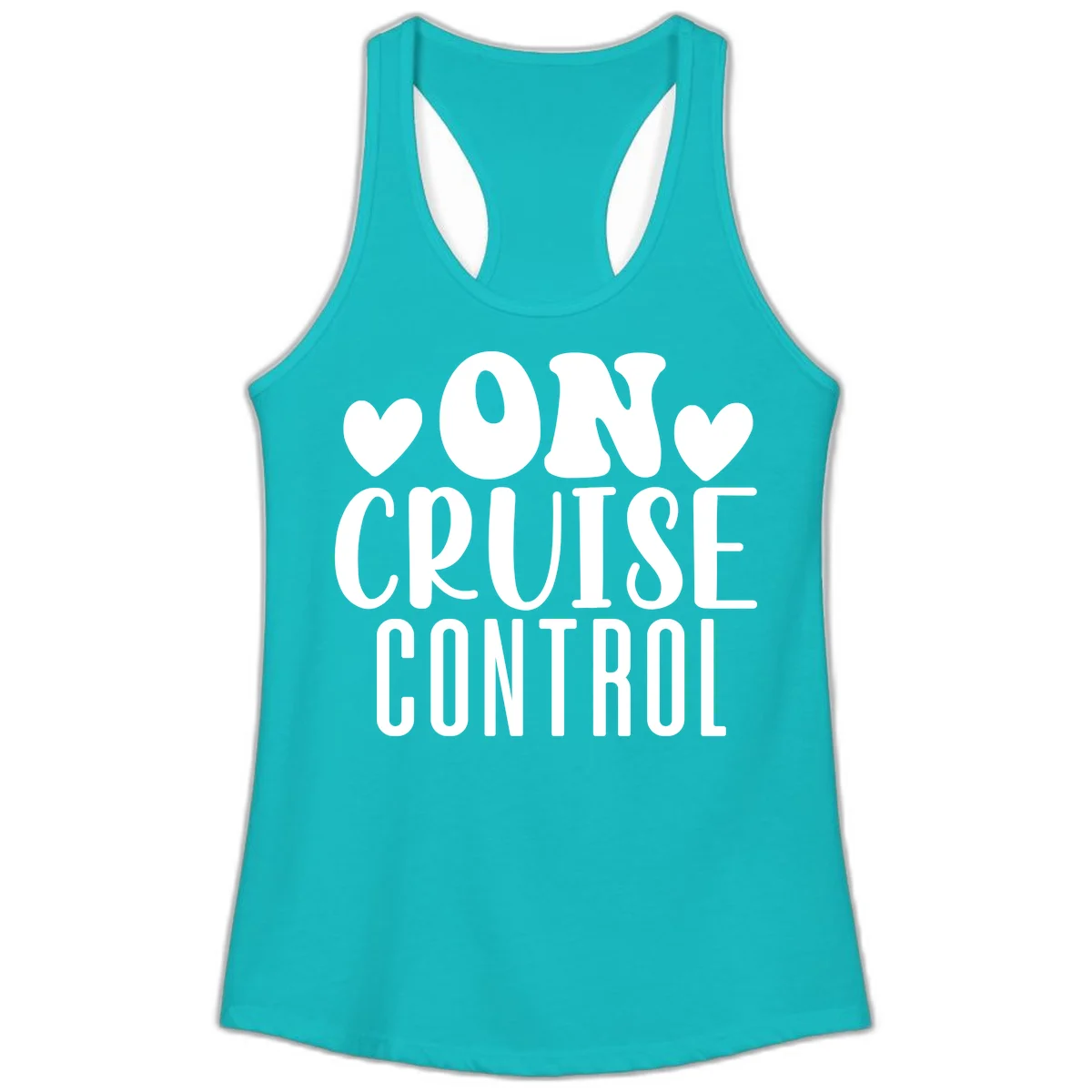 On Cruise Control Ladies Racerback Tank in Tahiti Blue