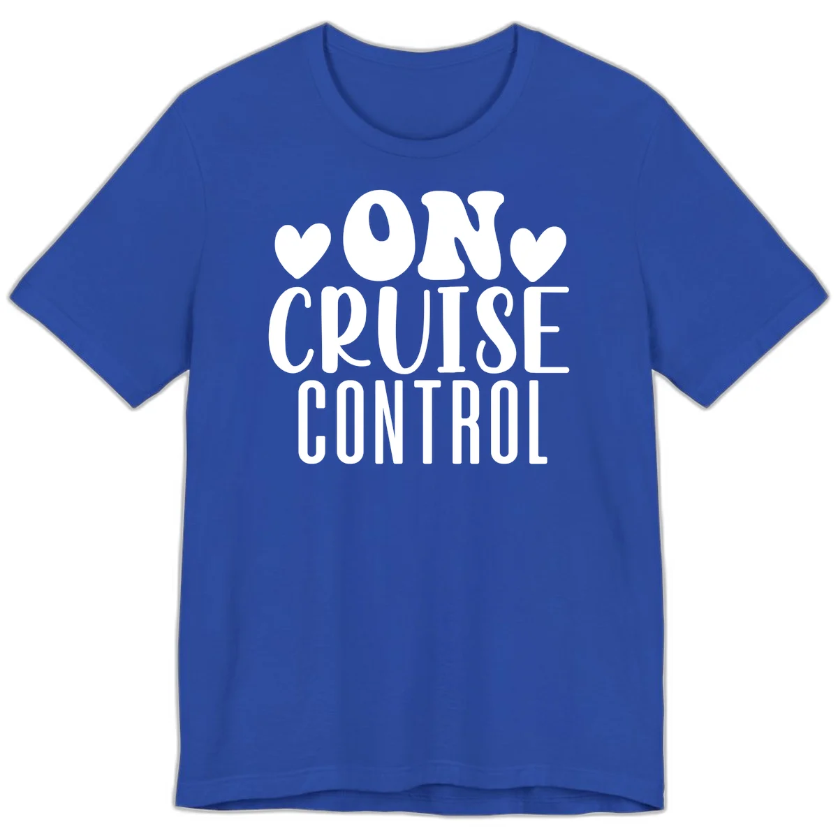 On Cruise Control Premium Vacation T-Shirt in True Royal