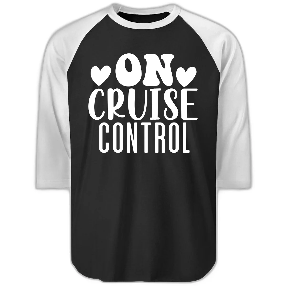 On Cruise Control 3/4 Sleeve Raglan Shirt in Black White