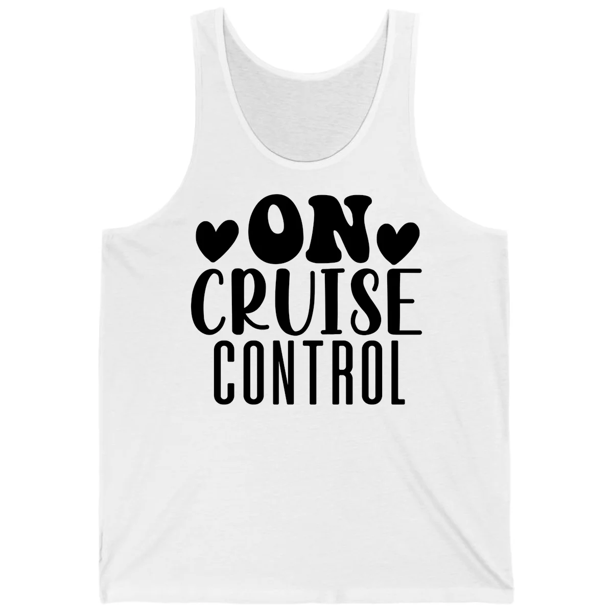 On Cruise Control Funny Cruise Tank Top in White