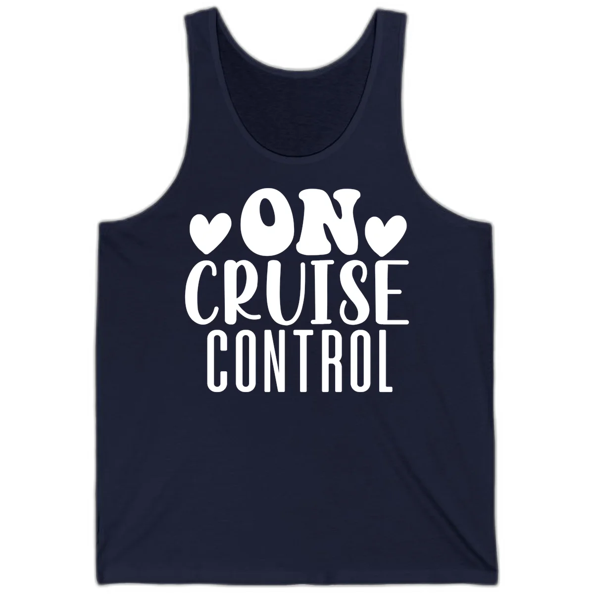 On Cruise Control Funny Cruise Tank Top in Navy
