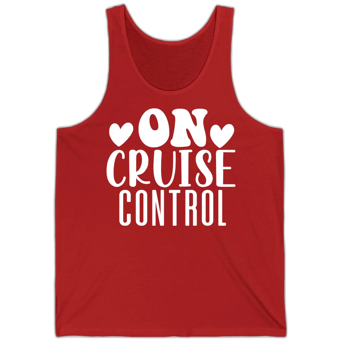 On Cruise Control Funny Cruise Tank Top in Red