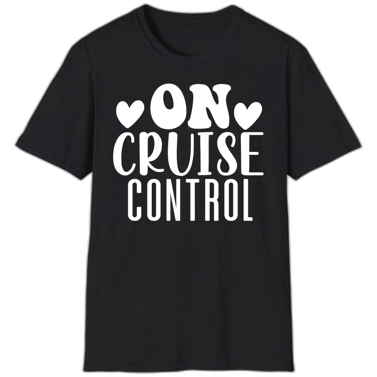 On Cruise Control Funny Vacation T-Shirt in Black