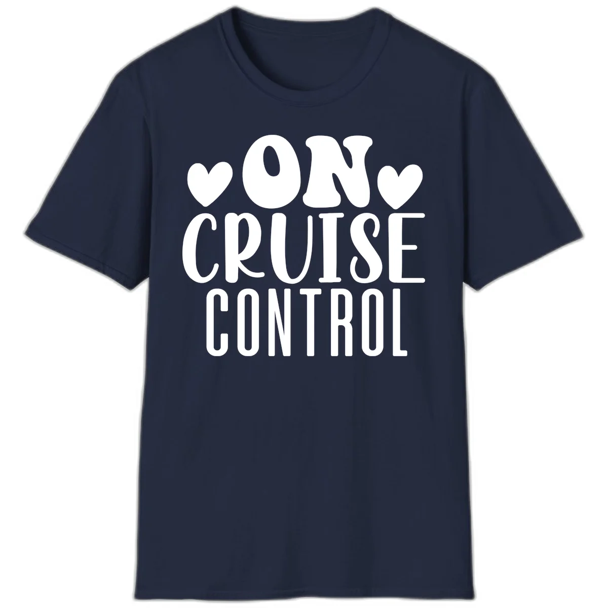 On Cruise Control Funny Vacation T-Shirt in Navy
